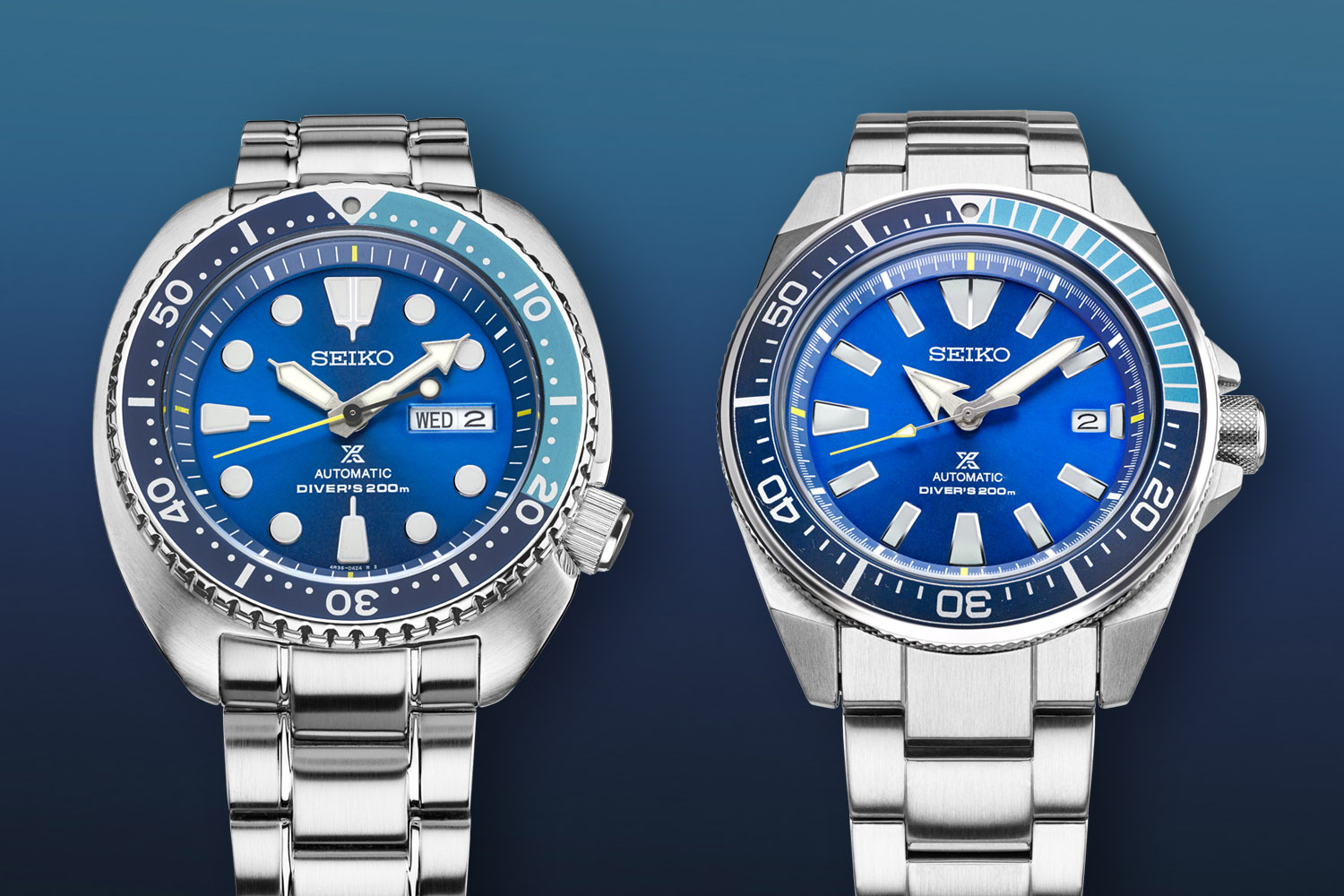 Introducing The Seiko Prospex Turtle SRPB11 and Samurai SRPB09 Blue Lagoon  Limited Edition Watches